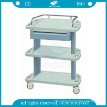 AG-LPT004A 3-layer mobile ABS pharmacy medical treatment trolley cart